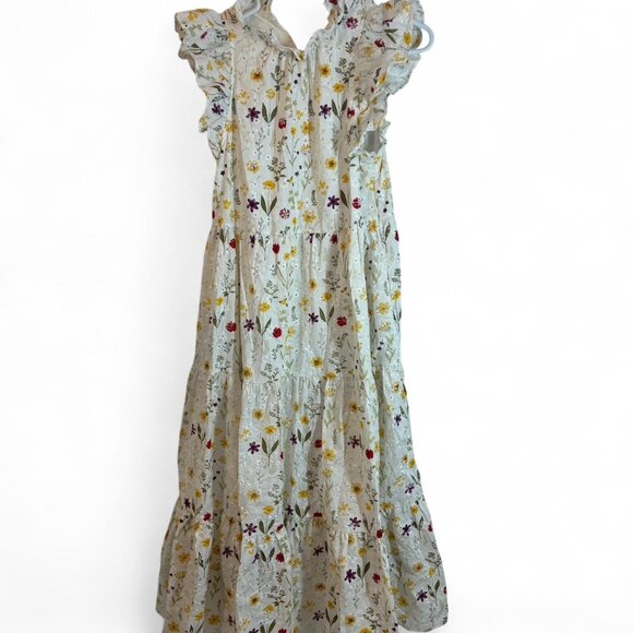 En Saison Floral Print Ruffle Tent Dress 100% Cotton, Size Small - Picture 1 of 7
